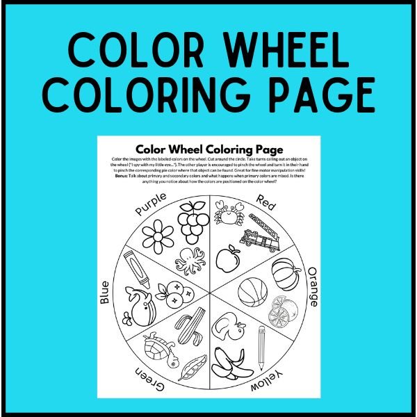 color wheel coloring page